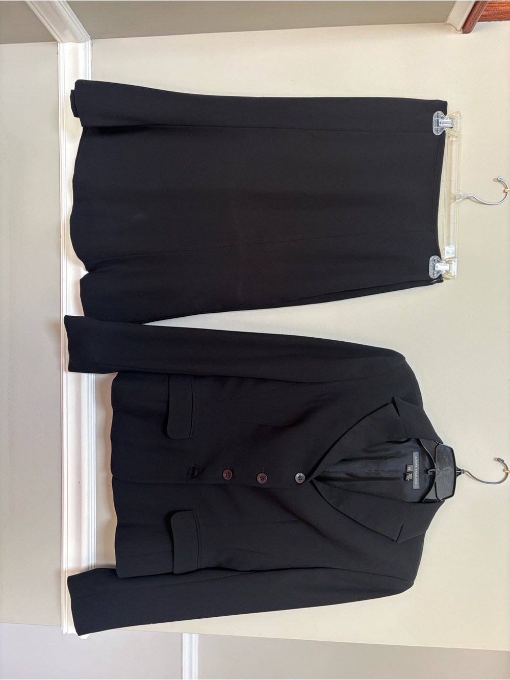 Women's Black Two-Piece Jacket and Skirt Set